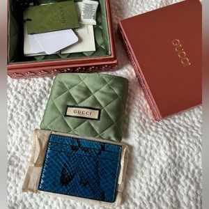 New Gucci python leather card holder